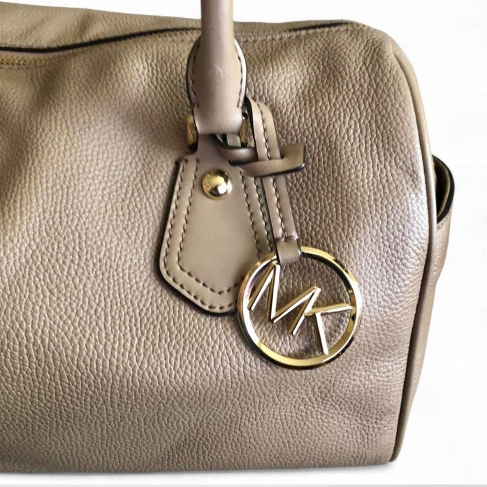 Michael Kors Taupe Leather Satchel with Gold Hardware - Picture 12 of 14